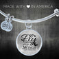Fly As Far As Your Wings Can Take You Transparent Stainless Steel or 18k Gold Circle Bangle Bracelet - Express Your Love Gifts