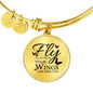 Fly As Far As Your Wings Can Take You Transparent Stainless Steel or 18k Gold Circle Bangle Bracelet - Express Your Love Gifts