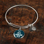 Fly Eagles Fly Bracelet Stainless Steel or 18k Gold Circle Bangle Bracelet - Express Your Love Gifts