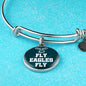 Fly Eagles Fly Bracelet Stainless Steel or 18k Gold Circle Bangle Bracelet - Express Your Love Gifts