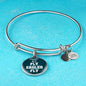 Fly Eagles Fly Bracelet Stainless Steel or 18k Gold Circle Bangle Bracelet - Express Your Love Gifts