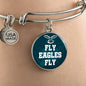 Fly Eagles Fly Bracelet Stainless Steel or 18k Gold Circle Bangle Bracelet - Express Your Love Gifts
