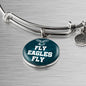 Fly Eagles Fly Bracelet Stainless Steel or 18k Gold Circle Bangle Bracelet - Express Your Love Gifts