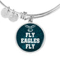 Fly Eagles Fly Bracelet Stainless Steel or 18k Gold Circle Bangle Bracelet - Express Your Love Gifts