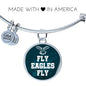 Fly Eagles Fly Bracelet Stainless Steel or 18k Gold Circle Bangle Bracelet - Express Your Love Gifts