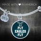 Fly Eagles Fly Bracelet Stainless Steel or 18k Gold Circle Bangle Bracelet - Express Your Love Gifts