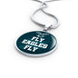 Fly Eagles Fly Circle Necklace Stainless Steel or 18k Gold 18-22" - Express Your Love Gifts