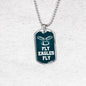 Fly Eagles Fly Necklace Stainless Steel or 18k Gold Dog Tag 24" Chain-Express Your Love Gifts