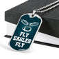 Fly Eagles Fly Necklace Stainless Steel or 18k Gold Dog Tag 24" Chain-Express Your Love Gifts
