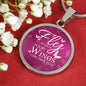 Fly Inspirational Gift Circle Necklace Stainless Steel or 18k Gold 18-22" - Express Your Love Gifts