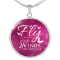 Fly Inspirational Gift Circle Necklace Stainless Steel or 18k Gold 18-22" - Express Your Love Gifts