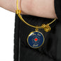 Follow Your Heart Compass Stainless Steel or 18k Gold Circle Bangle Bracelet - Express Your Love Gifts