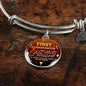 Forever Be Blessed First Communion Stainless Steel or 18k Gold Circle Bangle Bracelet - Express Your Love Gifts