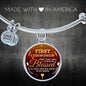 Forever Be Blessed First Communion Stainless Steel or 18k Gold Circle Bangle Bracelet - Express Your Love Gifts