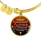 Forever Be Blessed First Communion Stainless Steel or 18k Gold Circle Bangle Bracelet - Express Your Love Gifts