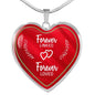 Forever Linked Forever Loved Necklace Stainless Steel or 18k Gold Heart Pendant 18-22"-Express Your Love Gifts