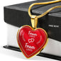 Forever Linked Forever Loved Necklace Stainless Steel or 18k Gold Heart Pendant 18-22"-Express Your Love Gifts