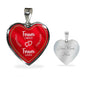 Forever Linked Forever Loved Necklace Stainless Steel or 18k Gold Heart Pendant 18-22"-Express Your Love Gifts