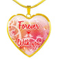 Forever With You Necklace Stainless Steel or 18k Gold Heart Pendant 18-22" - Express Your Love Gifts