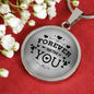 Forever With You Plain Circle Necklace Stainless Steel or 18k Gold 18-22"-Express Your Love Gifts