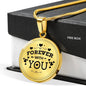 Forever With You Plain Circle Necklace Stainless Steel or 18k Gold 18-22"-Express Your Love Gifts