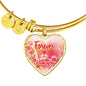 Forever With You Stainless Steel or 18k Gold Heart Bangle Bracelet - Express Your Love Gifts