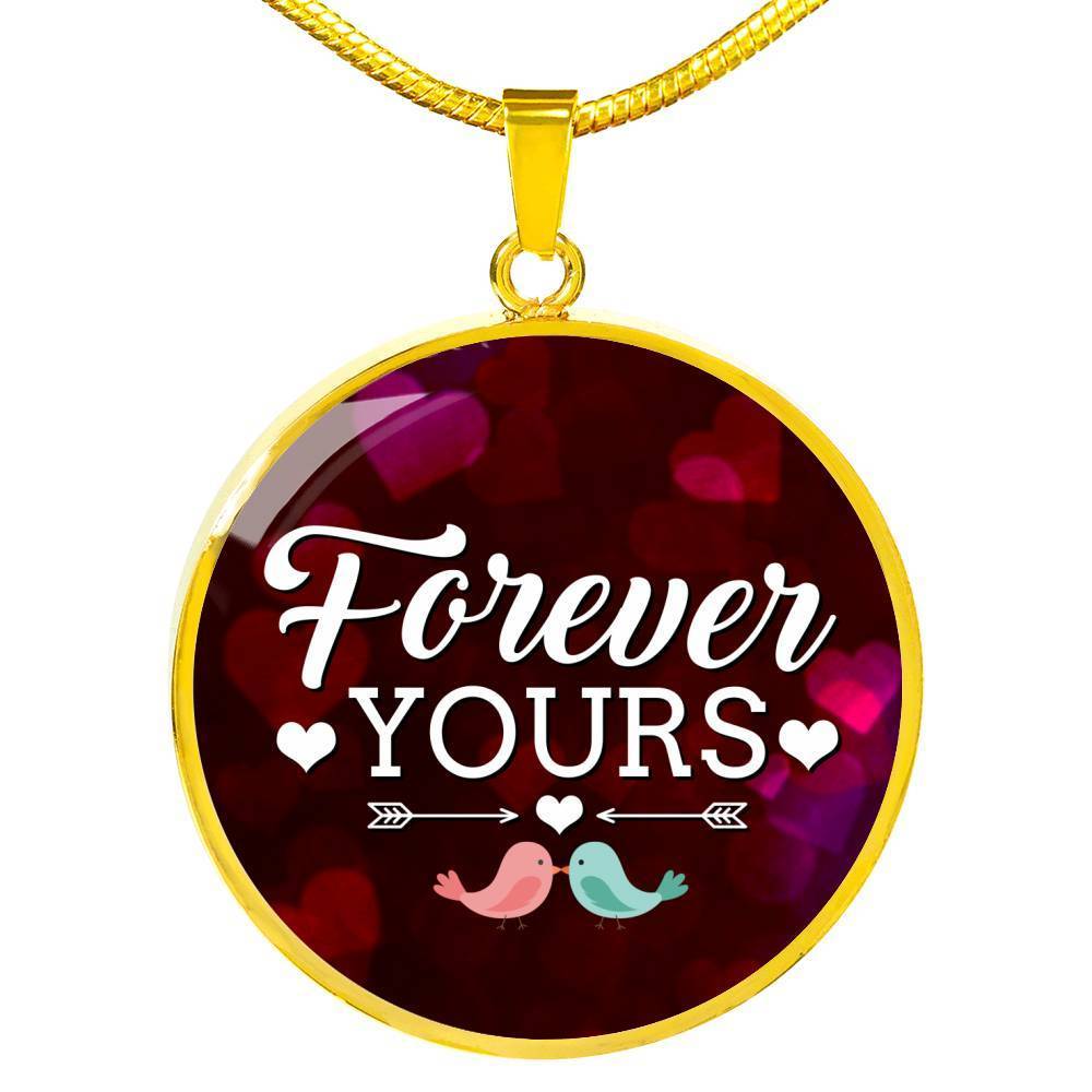 Forever Yours Circle Necklace Stainless Steel or 18k Gold Necklace 18-22"-Express Your Love Gifts