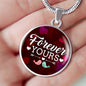 Forever Yours Circle Necklace Stainless Steel or 18k Gold Necklace 18-22"-Express Your Love Gifts