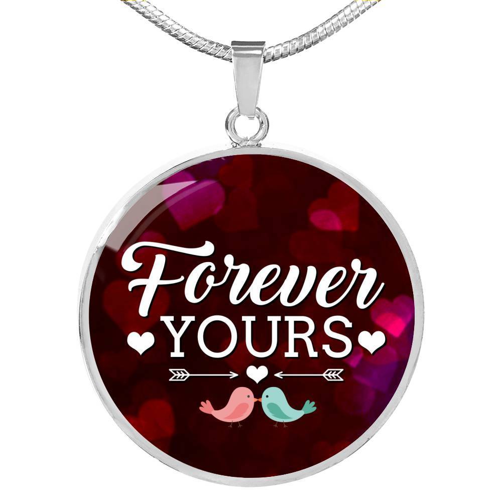 Forever Yours Circle Necklace Stainless Steel or 18k Gold Necklace 18-22"-Express Your Love Gifts