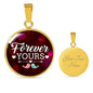 Forever Yours Circle Necklace Stainless Steel or 18k Gold Necklace 18-22"-Express Your Love Gifts
