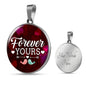 Forever Yours Circle Necklace Stainless Steel or 18k Gold Necklace 18-22"-Express Your Love Gifts