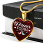 Forever Yours Heart Pendant Necklace Stainless Steel or 18k Gold 18-22"-Express Your Love Gifts