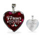 Forever Yours Heart Pendant Necklace Stainless Steel or 18k Gold 18-22"-Express Your Love Gifts