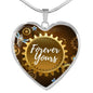 Forever Yours Necklace Stainless Steel or 18k Gold Heart Pendant 18-22" - Express Your Love Gifts