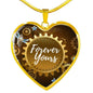 Forever Yours Necklace Stainless Steel or 18k Gold Heart Pendant 18-22" - Express Your Love Gifts