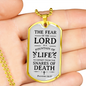 Fountain Of Life Christian Necklace Stainless Steel or 18k Gold Dog Tag 24" Chain-Express Your Love Gifts
