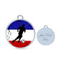 France Flag And Futbol/Soccer Stainless Steel or 18k Gold Circle Bangle Bracelet - Express Your Love Gifts