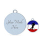 France Flag And Futbol/Soccer Stainless Steel or 18k Gold Circle Bangle Bracelet - Express Your Love Gifts