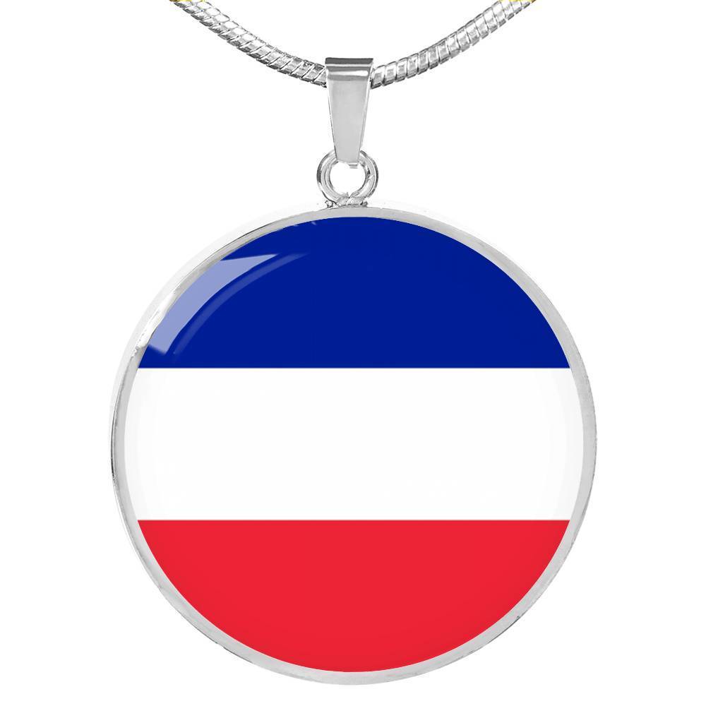 France Flag Necklace France Flag Stainless Steel or 18k Gold 18-22" - Express Your Love Gifts
