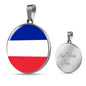 France Flag Necklace France Flag Stainless Steel or 18k Gold 18-22" - Express Your Love Gifts