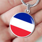 France Flag Necklace France Flag Stainless Steel or 18k Gold 18-22" - Express Your Love Gifts