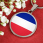France Flag Necklace France Flag Stainless Steel or 18k Gold 18-22" - Express Your Love Gifts