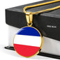 France Flag Necklace France Flag Stainless Steel or 18k Gold 18-22" - Express Your Love Gifts