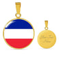 France Flag Necklace France Flag Stainless Steel or 18k Gold 18-22" - Express Your Love Gifts