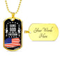 Freedom 2Nd Amendment Dog Tag Stainless Steel or 18k Gold Dog Tag 24" Chain-Express Your Love Gifts