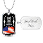 Freedom 2Nd Amendment Dog Tag Stainless Steel or 18k Gold Dog Tag 24" Chain-Express Your Love Gifts