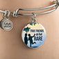 Friend Message True Friends Are Rare Circle Bangle Bracelet Stainless Steel or 18k Gold" - Express Your Love Gifts