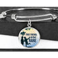Friend Message True Friends Are Rare Circle Bangle Bracelet Stainless Steel or 18k Gold" - Express Your Love Gifts