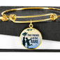 Friend Message True Friends Are Rare Circle Bangle Bracelet Stainless Steel or 18k Gold" - Express Your Love Gifts