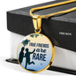 Friend Message True Friends Are Rare Circle Necklace Stainless Steel or 18k Gold 18-22" - Express Your Love Gifts
